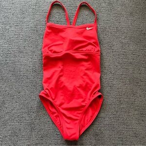 Nike Red Athletic One-Piece Swimsuit